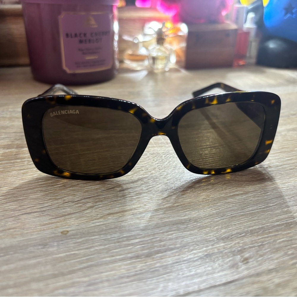 Balenciaga Tortoiseshell Rectangular Sunglasses w… - image 2